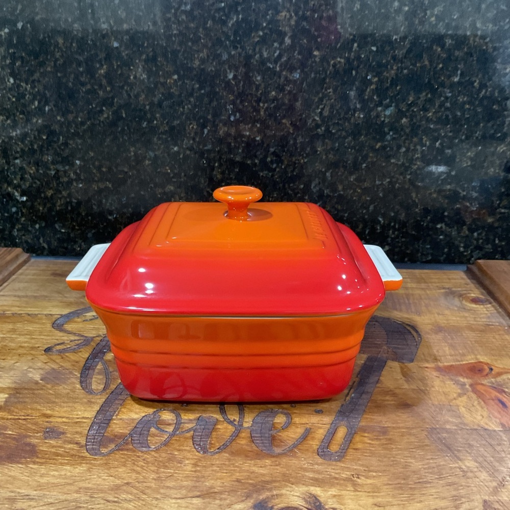 Le Creuset Square Casserole Dish in the color Flame